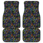 All Cancer Awareness Pattern Print Front and Back Car Floor Mats