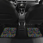All Cancer Awareness Pattern Print Front and Back Car Floor Mats