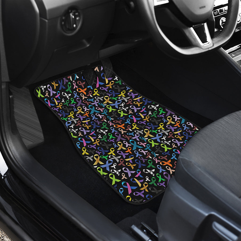 All Cancer Awareness Pattern Print Front Car Floor Mats