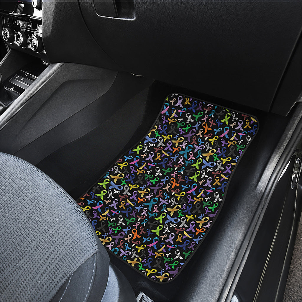 All Cancer Awareness Pattern Print Front Car Floor Mats