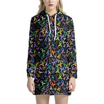 All Cancer Awareness Pattern Print Hoodie Dress