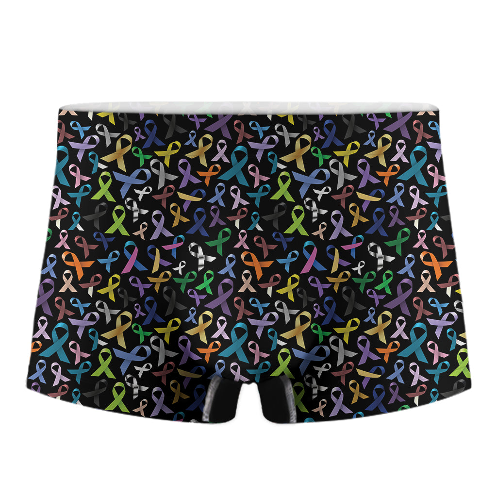 All Cancer Awareness Pattern Print Men's Boxer Briefs