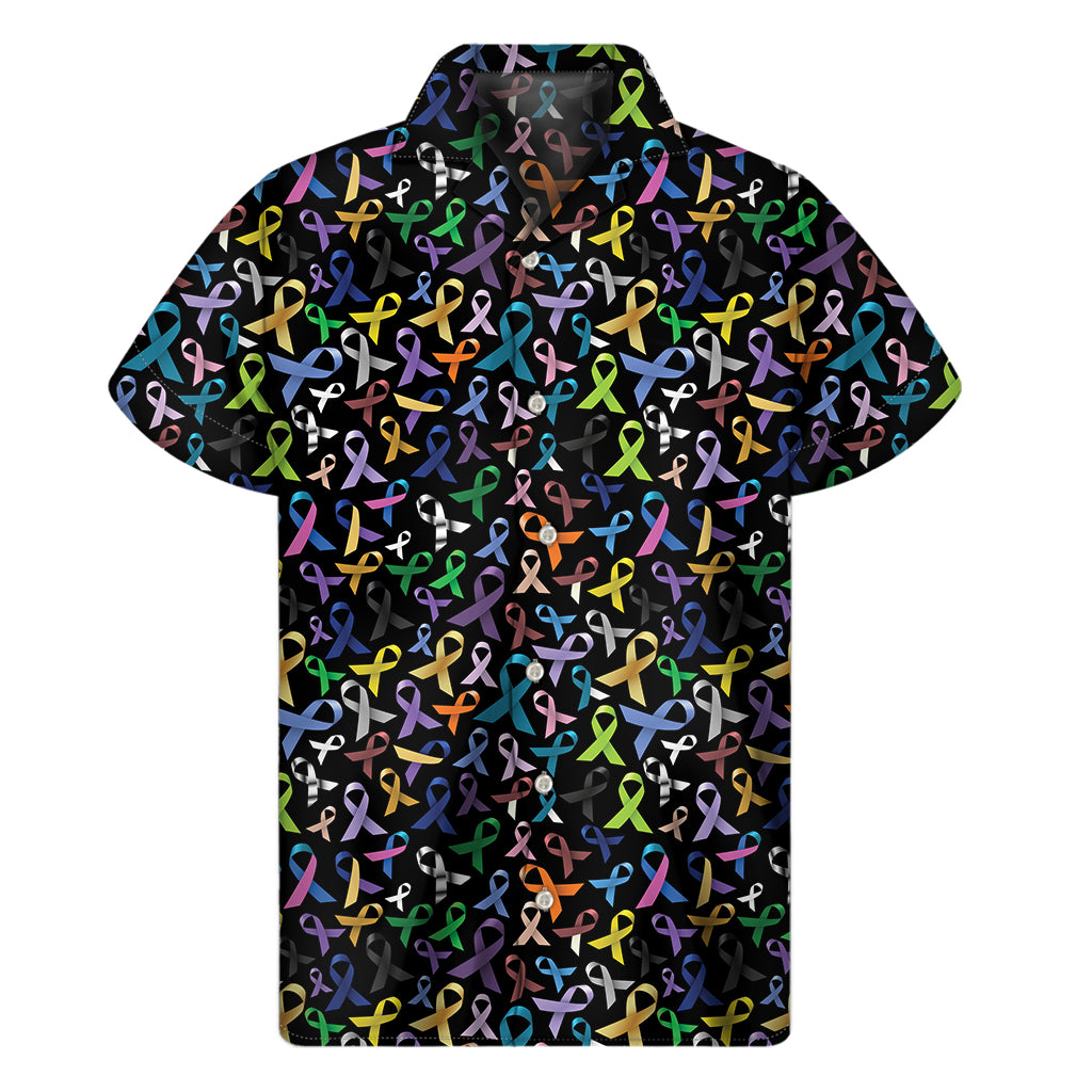 All Cancer Awareness Pattern Print Men's Short Sleeve Shirt
