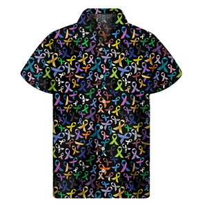 All Cancer Awareness Pattern Print Men's Short Sleeve Shirt