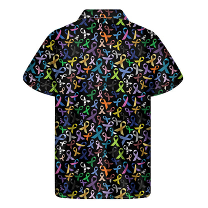 All Cancer Awareness Pattern Print Men's Short Sleeve Shirt