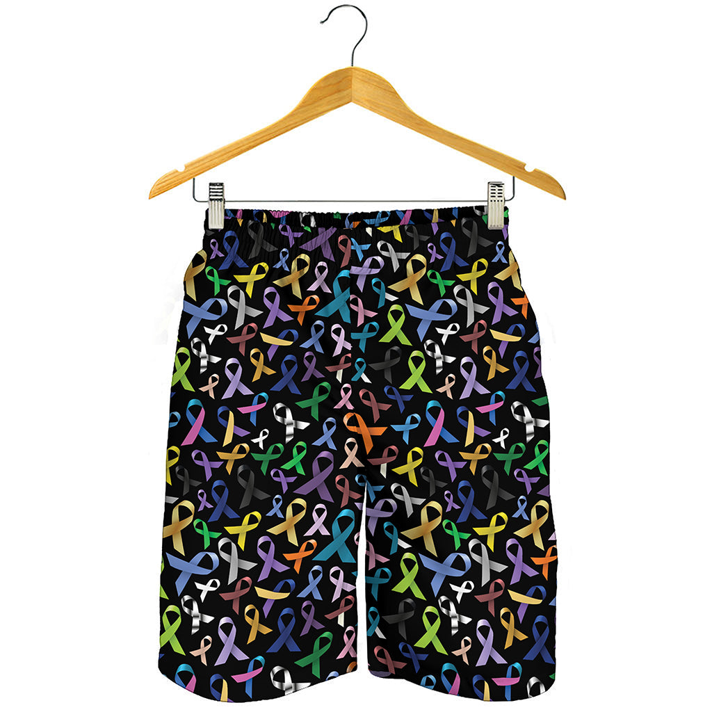 All Cancer Awareness Pattern Print Men's Shorts