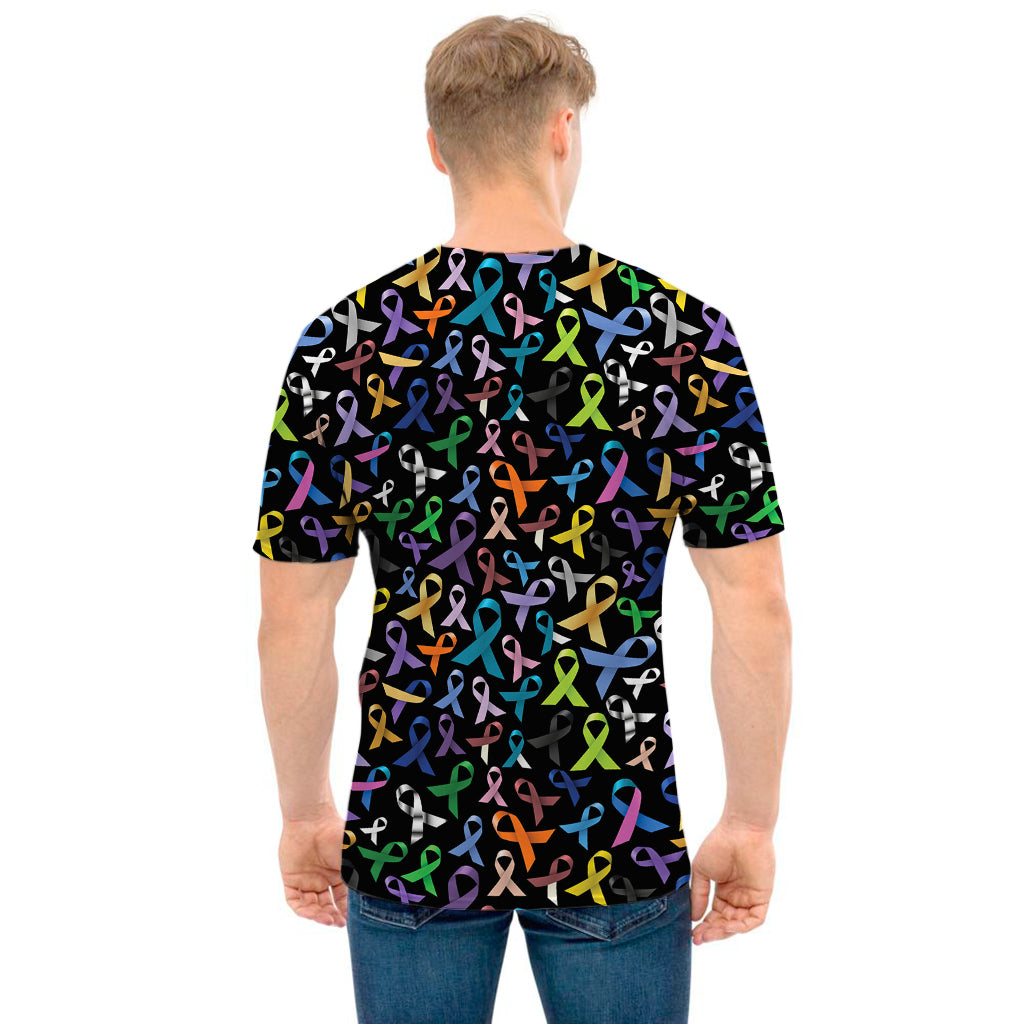 All Cancer Awareness Pattern Print Men's T-Shirt