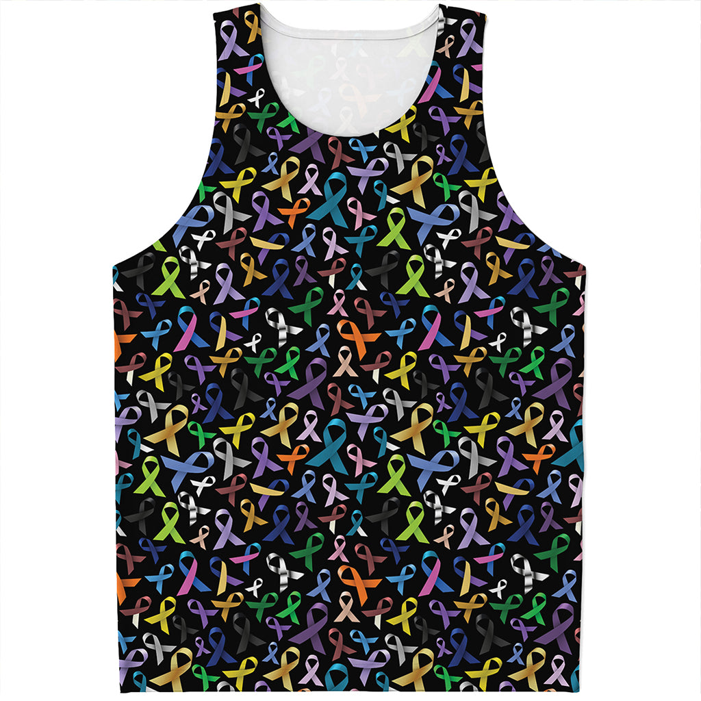 All Cancer Awareness Pattern Print Men's Tank Top