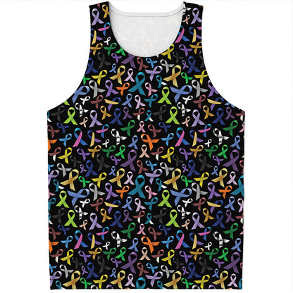 All Cancer Awareness Pattern Print Men's Tank Top