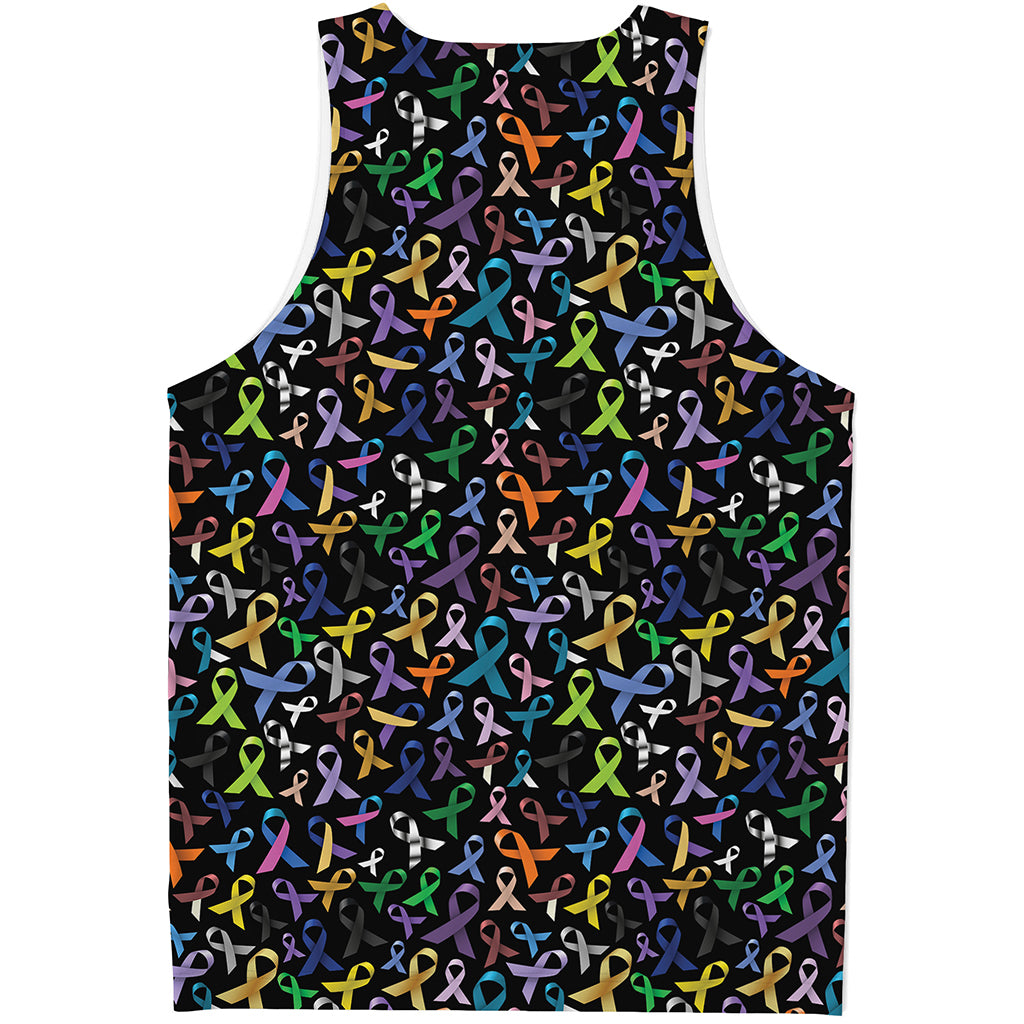All Cancer Awareness Pattern Print Men's Tank Top
