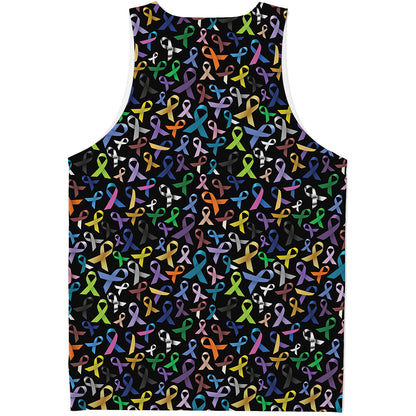 All Cancer Awareness Pattern Print Men's Tank Top