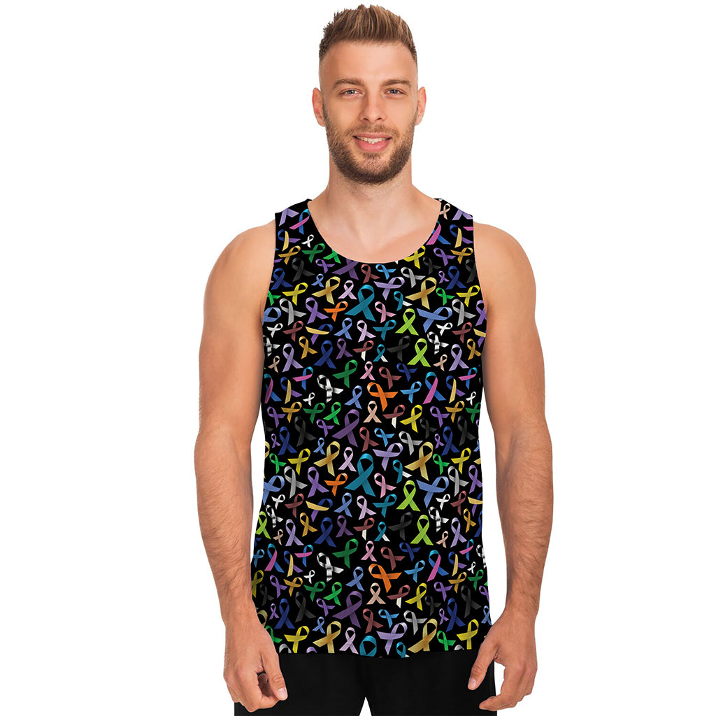 All Cancer Awareness Pattern Print Men's Tank Top