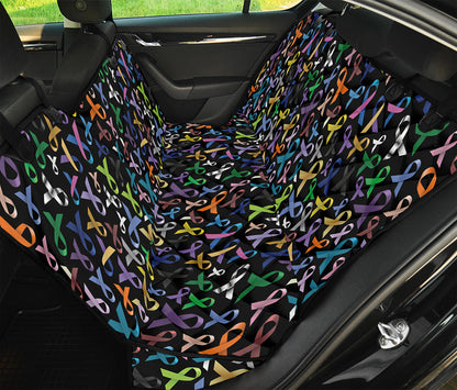 All Cancer Awareness Pattern Print Pet Car Back Seat Cover
