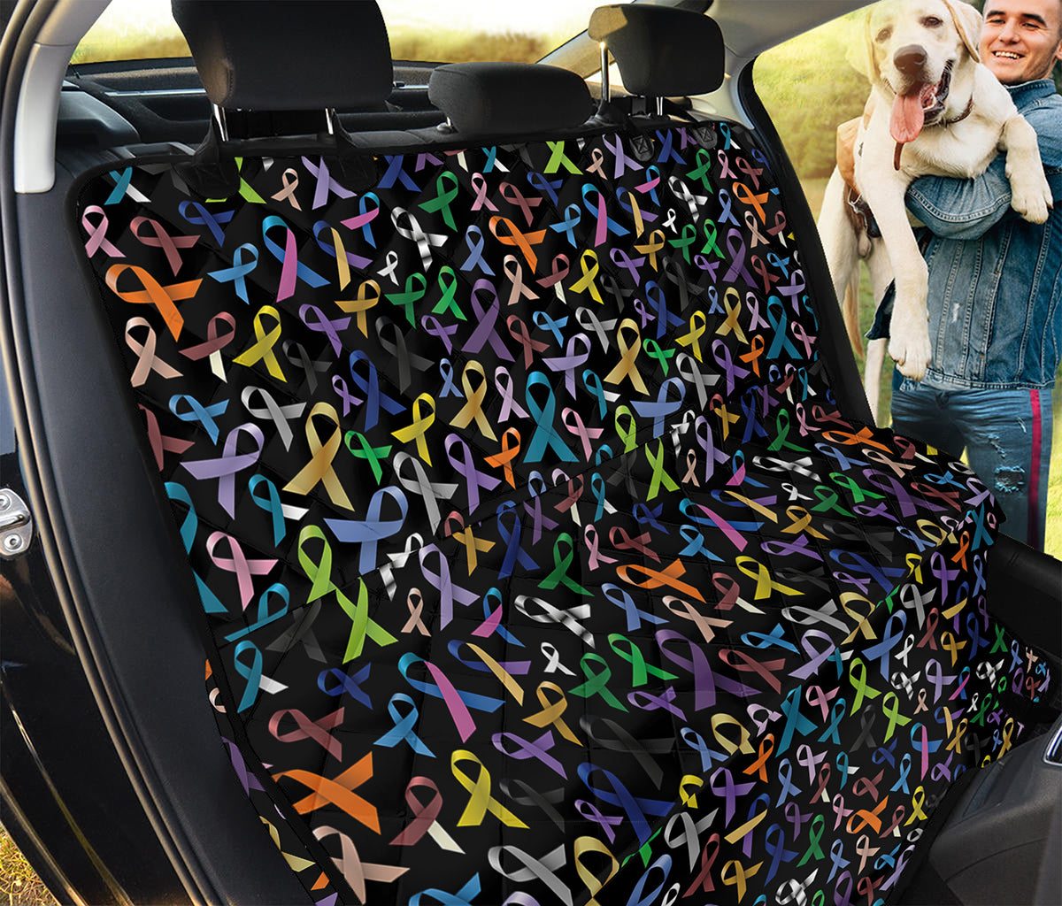 All Cancer Awareness Pattern Print Pet Car Back Seat Cover