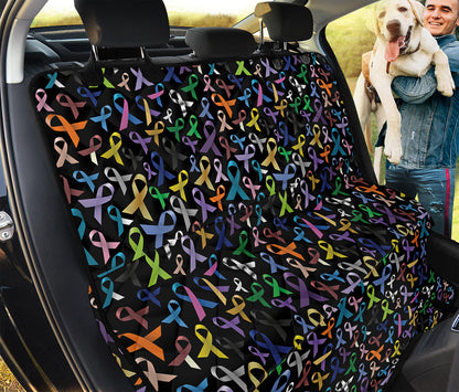 All Cancer Awareness Pattern Print Pet Car Back Seat Cover
