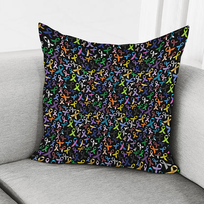 All Cancer Awareness Pattern Print Pillow Cover