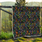 All Cancer Awareness Pattern Print Quilt