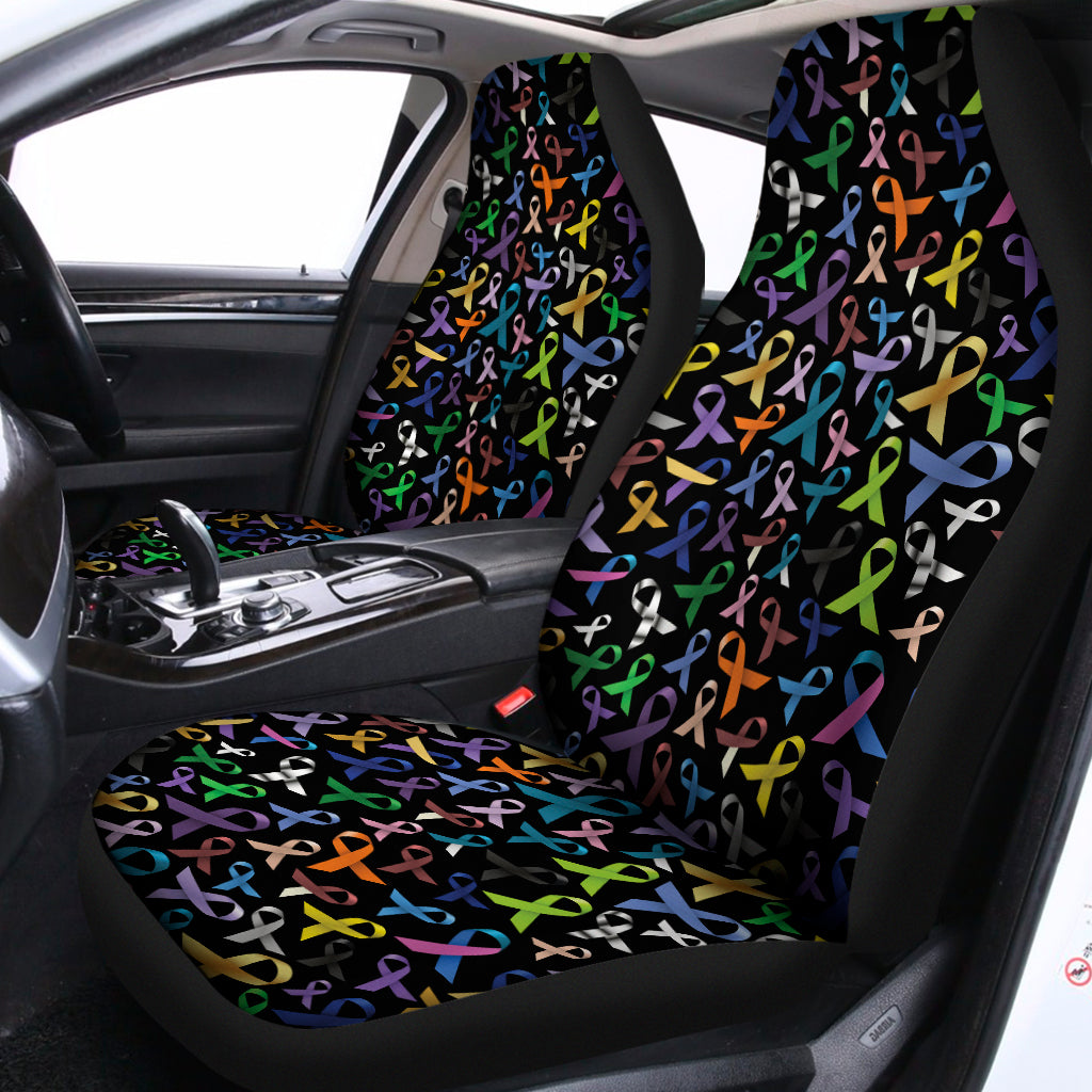 All Cancer Awareness Pattern Print Universal Fit Car Seat Covers