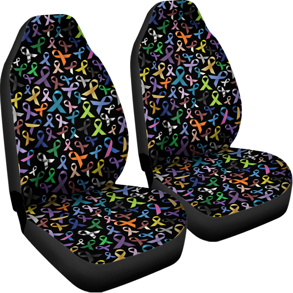 All Cancer Awareness Pattern Print Universal Fit Car Seat Covers