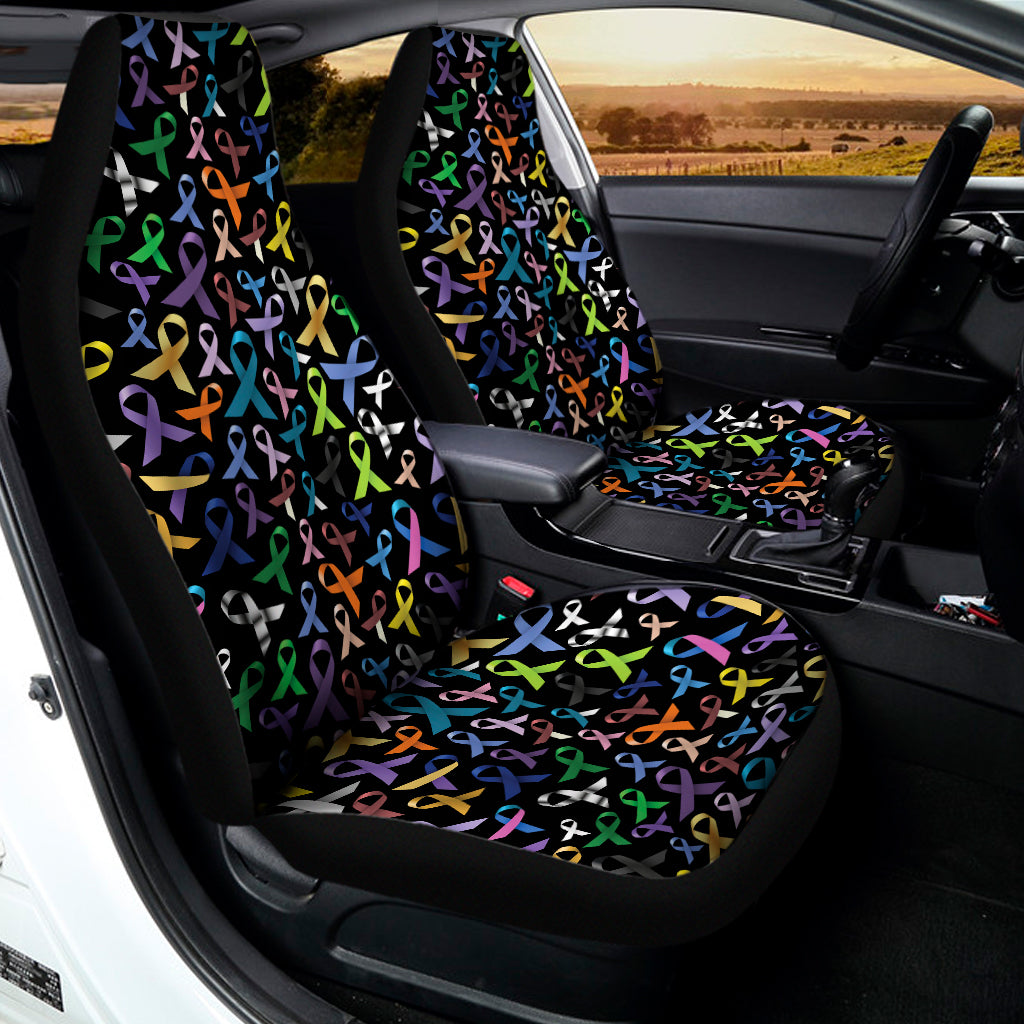 All Cancer Awareness Pattern Print Universal Fit Car Seat Covers