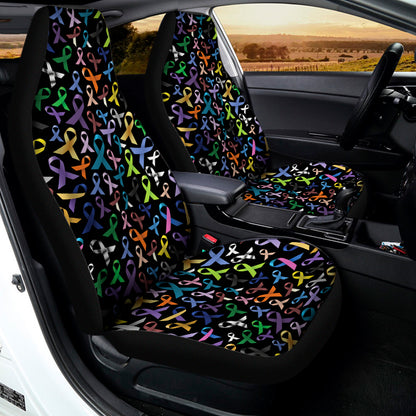 All Cancer Awareness Pattern Print Universal Fit Car Seat Covers