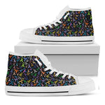 All Cancer Awareness Pattern Print White High Top Shoes