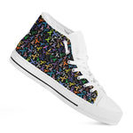 All Cancer Awareness Pattern Print White High Top Shoes