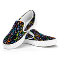 All Cancer Awareness Pattern Print White Slip On Sneakers