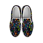 All Cancer Awareness Pattern Print White Slip On Shoes
