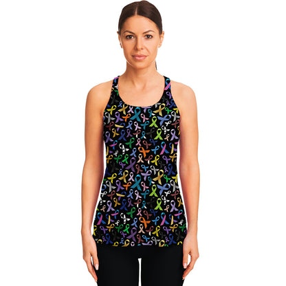All Cancer Awareness Pattern Print Women's Racerback Tank Top