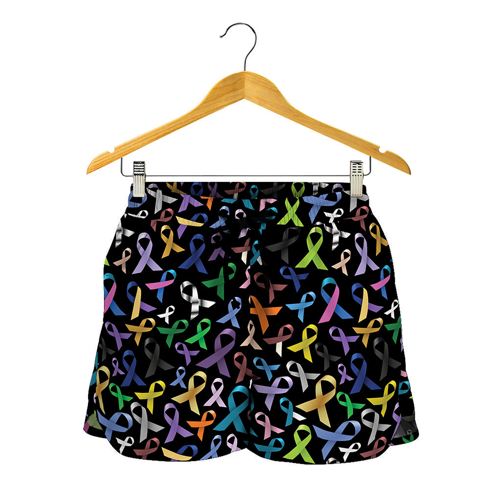 All Cancer Awareness Pattern Print Women's Shorts