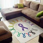 All Cancer Awareness Ribbons Print Area Rug
