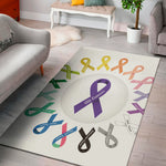 All Cancer Awareness Ribbons Print Area Rug