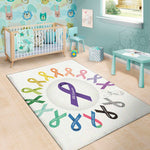 All Cancer Awareness Ribbons Print Area Rug