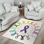 All Cancer Awareness Ribbons Print Area Rug