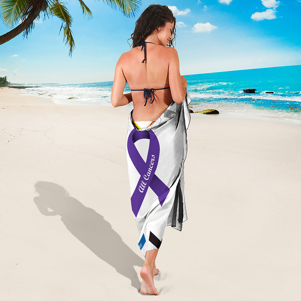 All Cancer Awareness Ribbons Print Beach Sarong Wrap