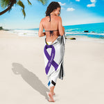 All Cancer Awareness Ribbons Print Beach Sarong Wrap
