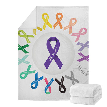 All Cancer Awareness Ribbons Print Blanket