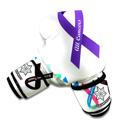 All Cancer Awareness Ribbons Print Boxing Gloves