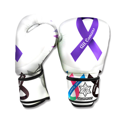 All Cancer Awareness Ribbons Print Boxing Gloves