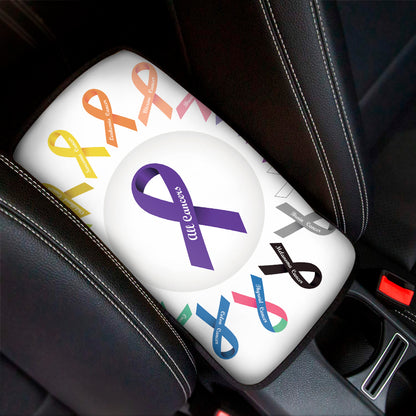 All Cancer Awareness Ribbons Print Car Center Console Cover