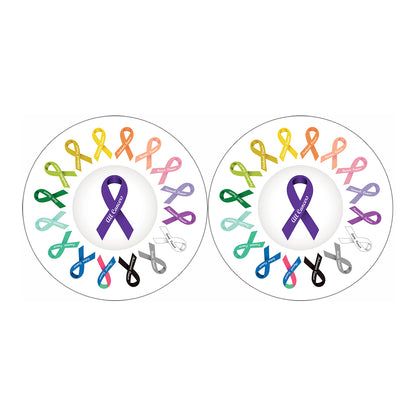 All Cancer Awareness Ribbons Print Car Coasters