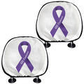 All Cancer Awareness Ribbons Print Car Headrest Covers