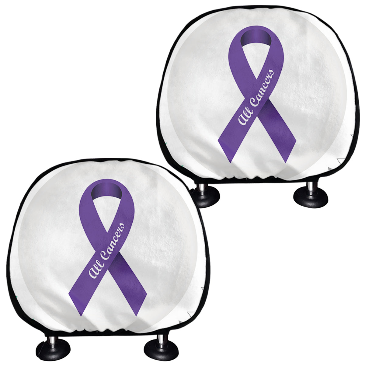 All Cancer Awareness Ribbons Print Car Headrest Covers