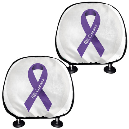 All Cancer Awareness Ribbons Print Car Headrest Covers