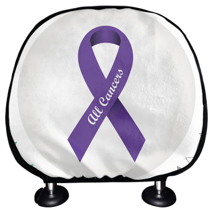 All Cancer Awareness Ribbons Print Car Headrest Covers