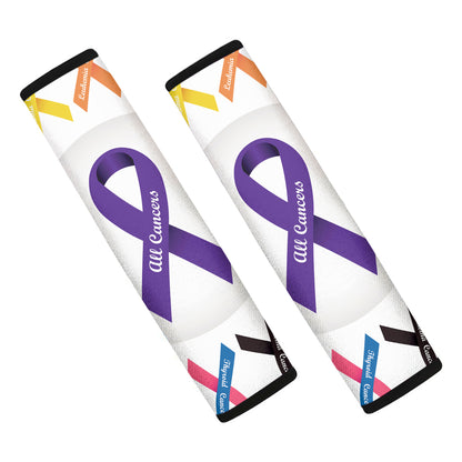 All Cancer Awareness Ribbons Print Car Seat Belt Covers