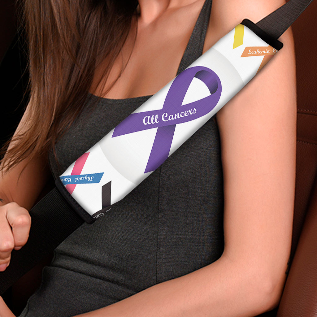All Cancer Awareness Ribbons Print Car Seat Belt Covers