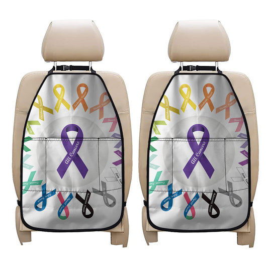 All Cancer Awareness Ribbons Print Car Seat Organizers
