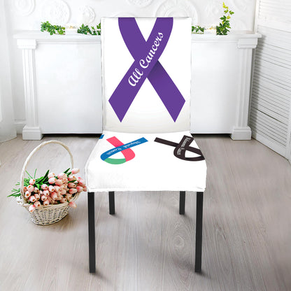 All Cancer Awareness Ribbons Print Dining Chair Slipcover